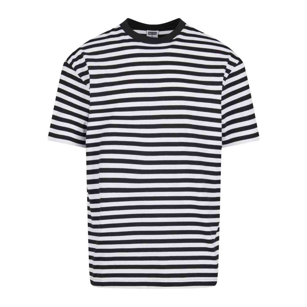 Urban Classics - Regular Stripe Herren T-Shirt - Weiß/Schwarz